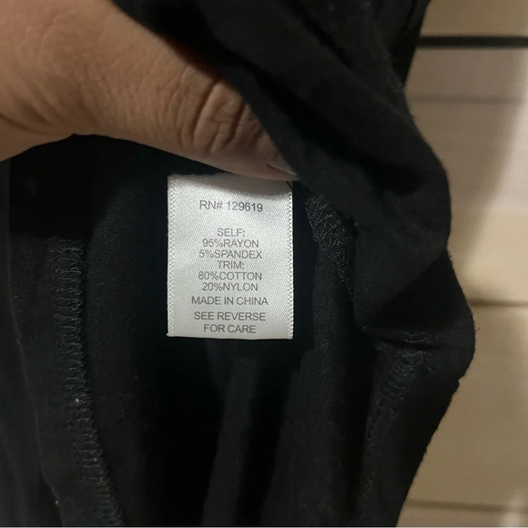 Allie Rose Black Lace Short Sleeve Shirt Blouse Black - Picture 3 of 5